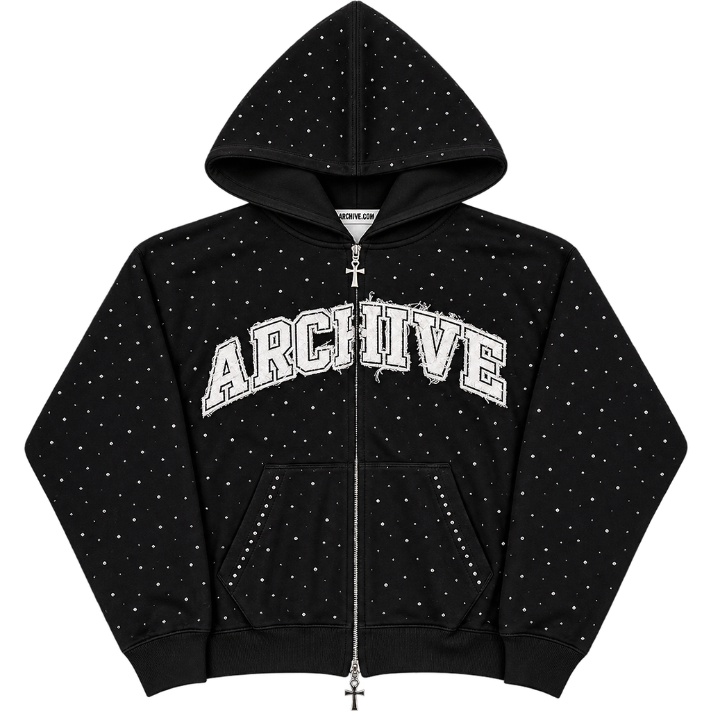 “Black VVS” Diamond Zip Up Hoodie