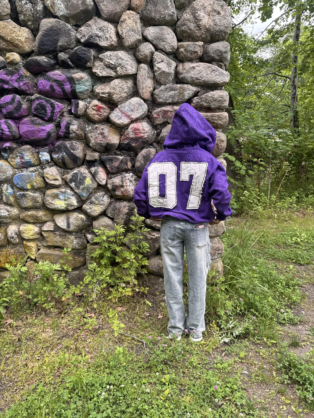 “Purple Lux” Rhinestone Zip Up Hoodie